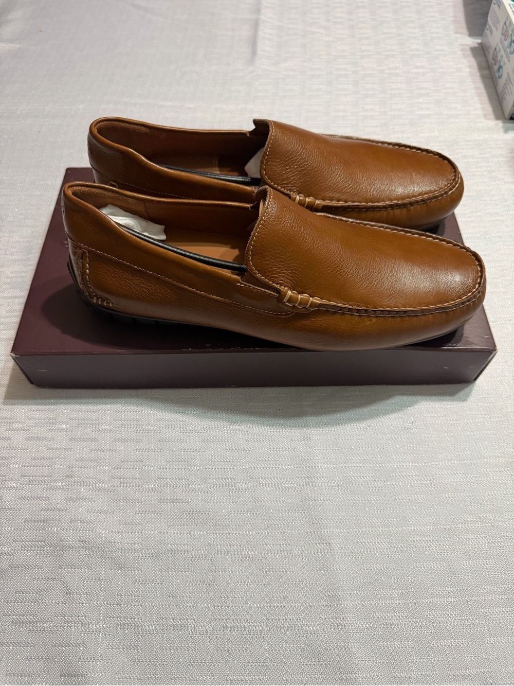 Men's Brown Leather Slip-On Loafers new shoes